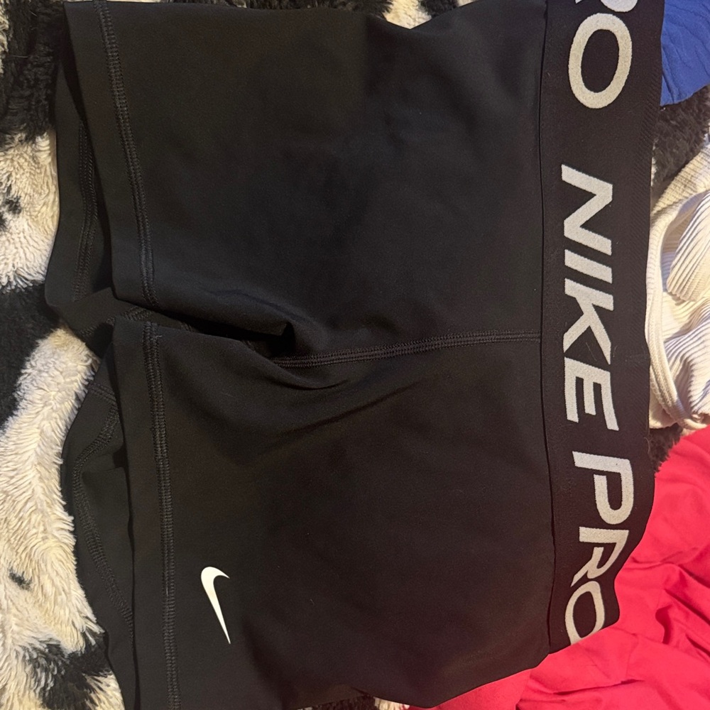 Nike Black Athletic Shorts with White Logo